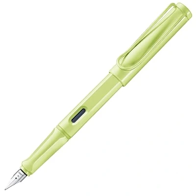 Image of LAMY safari springgreen Fountain Pen with ergonomic grip &amp; polished Left Handed steel nib (LH) in size M ideal for any Writing Calligraphy including T 10 blue cartridge