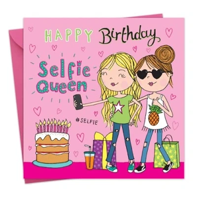 Image of Twizler Birthday Card for Girls Selfie Childrens Happy Daughter or Granddaughter Kids Sister Niece Tween Teenager Girl