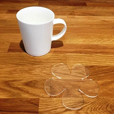 Image of Coasters Daisy Shaped Clear 4 Set