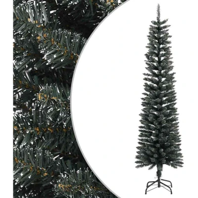 Image of vidaXL Artificial Slim Christmas Tree with Stand Green 180 cm PVC