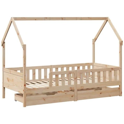Image of vidaXL Kids Bed Frame 90x200 cm Solid Wood Pine