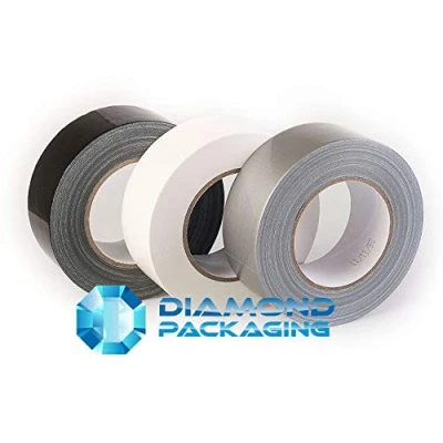 Image of Diamond Packaging 3 Rolls Mix Gaffer White Silver Black/Duct Tape Size : 48mm x 50m