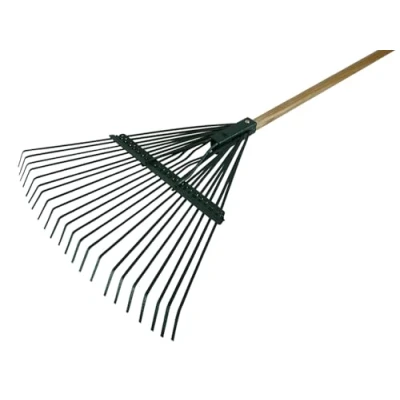 Image of Faithfull Tools FAICOULRF Countryman Leaf Rake with 22 Flat Tines, Blue, 54 x 171 4 cm