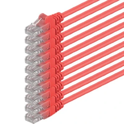 Image of 3 meter Cat 6 Ethernet Cable Gigabit RJ45 LAN Patch Cord Compatible with Internet, Router, Modem, Smart TV, PC &amp; Laptop Switch Modem red 10 pieces