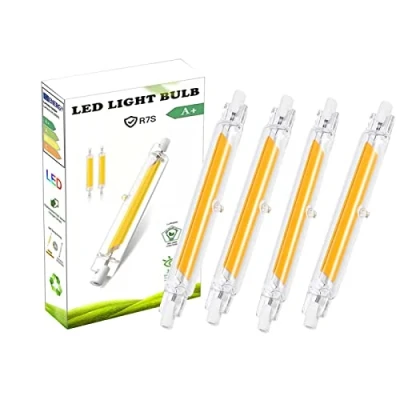 Image of UOOYAA R7S LED Bulb 118mm 10W Dimmable, Warm White 3000K, 1000LM, COB Double Ended Reflector Linear Lamp Replacement J118 100W Halogen for Ceiling Floodlight Wall Lamp, Pack of 4