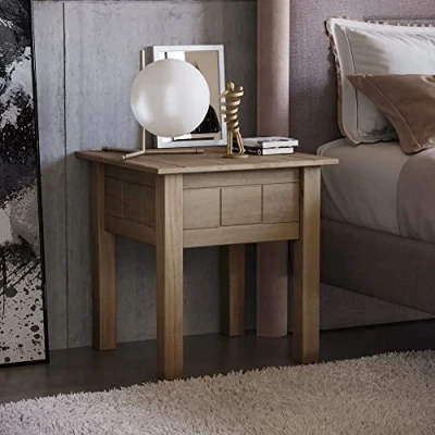 Image of Vida Designs Panama Lamp Table, Natural Oak