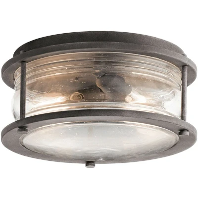 Image of Ashland Bay 1 Light Bathroom Flush Outdoor Ceiling Zinc IP44, E27
