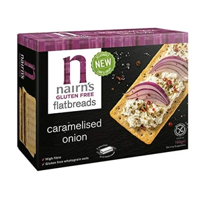 Image of Nairns Gluten Free Caramelised Onion Flatbreads 150g (Pack of 6)