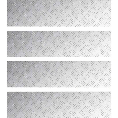 Image of vidaXL Aluminium Checker Plates 4 pcs Anti Slip 100x25 cm
