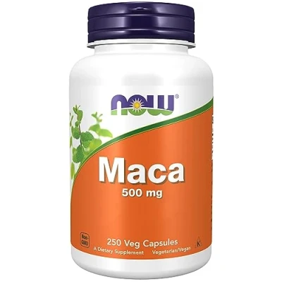 Image of Now Foods, Maca, 500mg, 250 Vegan Capsules, Lab Tested, Vegetable, Gluten Free, SOYA Vegetarian