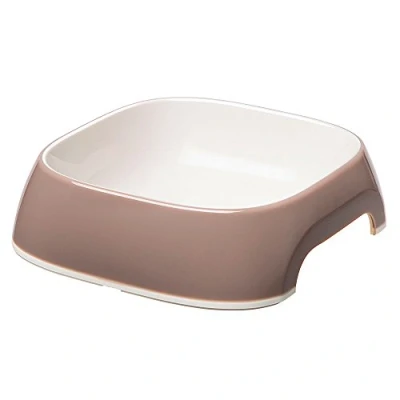 Image of Ferplast Glam Dog Bowls Fashionable, Non Slip Plastic Food Bowl and Water Bowl, Easy to Clean, 0,75 Liter, Grey