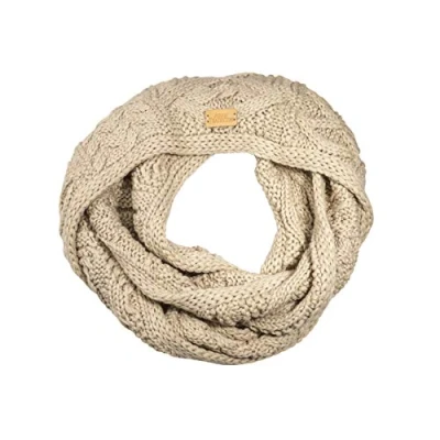 Image of Aran Traditions Cable Knit Snood Scarf (Oatmeal)