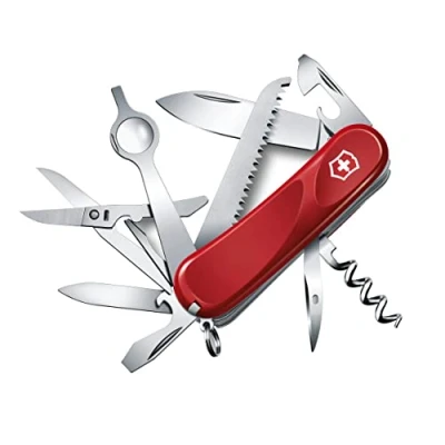 Image of Victorinox Evolution 23 Swiss Army Pocket Knife, Medium, Multi Tool, 17 Functions, Blade, Ergonomic Scales, Red