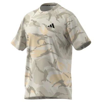 Image of adidas Men&#039;s Train Essentials Seasonal Camo Tee, Grey Five/Grey six/Carbon/Black, XS