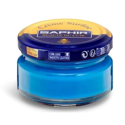 Image of Saphir Cream Surfine Shoe Polish Blue (25) Iris Bleu