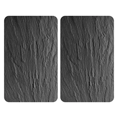 Image of WENKO Placas cobertoras de vidrio universales Pizarra 2 pzas, Slate