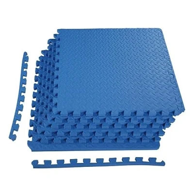 Image of BalanceFrom Puzzle Exercise Mat with EVA Foam Interlocking Tiles 3/4&quot; Thick, 24 Square Feet, Blue