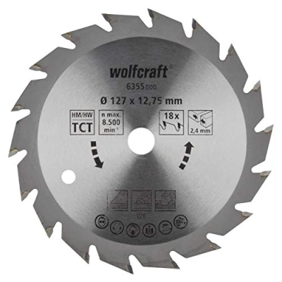 Image of wolfcraft TC Circular Hand Saw Blade, Green Series I 6355000 Fast, Medium coarse cuts