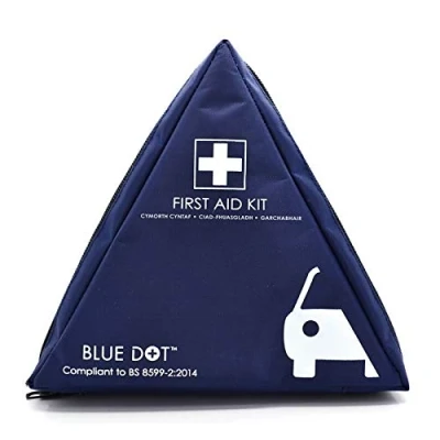 Image of Blue Dot BSI Compliant Vehicle First Aid Kit in Triangular Bag