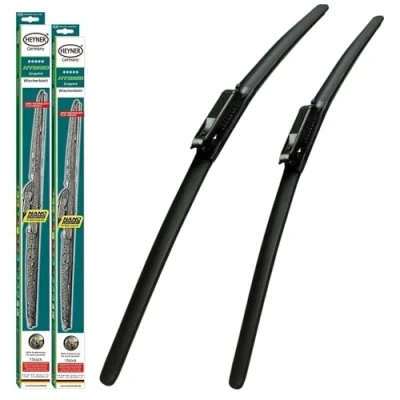 Image of Heyner Germany Aeroflat Hybrid Windscreen Wiper Blades Fits: Audi A6 Avant 2005 To 2010 22&quot;22&quot; Front Set HH12222BL