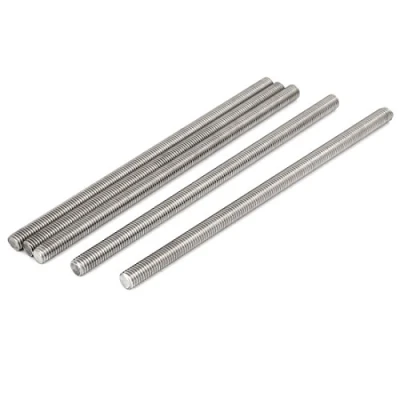 Image of Sourcingmap M8 x 170mm 304 Stainless Steel Fully Threaded Rods Fasteners Silver Tone 5 Pcs