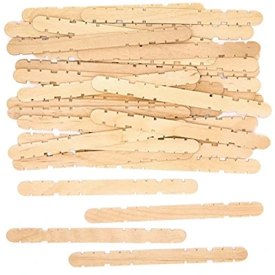 Image of Baker Ross FE332 Natural Wooden Construction Sticks Pack of 200, Craft for Kids Arts and Crafts Projects, Ideal Wood Modelling