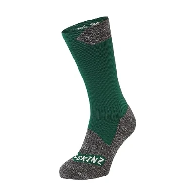 Image of SEALSKINZ unisex Raynham Sock, Verde azulado/gris piedra.,