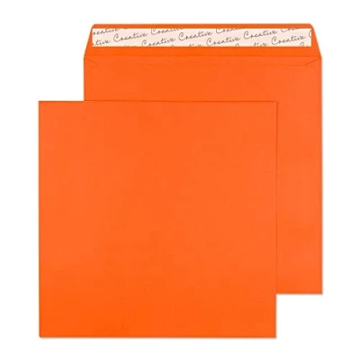 Image of Blake Creative Colour 160 x mm 120 gsm Square Peel and Seal Envelopes (605) Pumpkin Orange Pack of 500