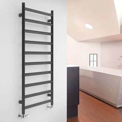 Image of Terma Towel Rail (Cen./Heating), Steel, Modern Grey, 1200h x 500w [1364 BTUs t50]