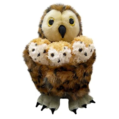 Image of The Puppet Company Hide Away Puppets Tawny Owl with 3 Babies Hand