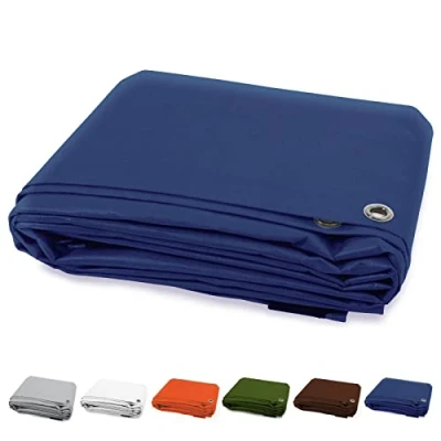 Image of FLODI. 80 g/m² Heavy Duty Waterproof Tarp (Blue, 3 x 4 m) Tear Resistant Tarpaulin Ground Sheet, Multipurpose Tarp, Caravan Camping Cover with Metal Eyelets