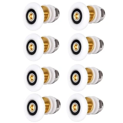 Image of 8PCS Shower Door Rollers Runners Wheels，27mm Sliding Doors Wheels, Replacement Part Bathroom Glass Door, Parts Runner Roller Wheel