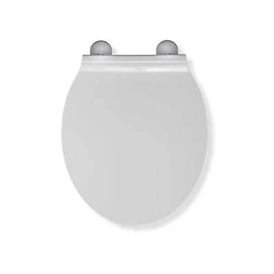 Image of Croydex WL601322H Flexi Fix Victoria Slim Line Always Fits Never Slips Anti Bacterial Toilet Seat, White, 42.5 x 37 5 cm