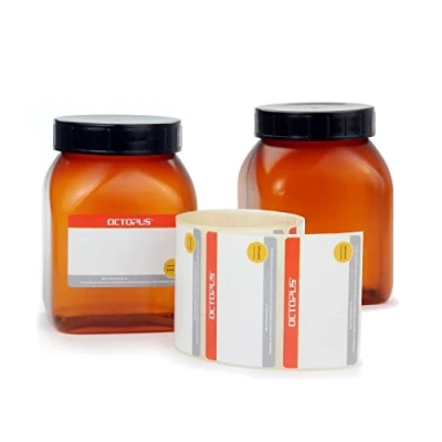 Image of Octopus 2 x 500 ml plastic cups with lid, jars, spice wide neck large opening and screw cap labelling labels.