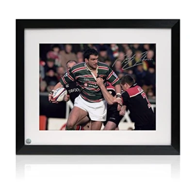 Image of Exclusive Memorabilia Martin Johnson Signed Leicester Tigers Rugby Photo. Framed