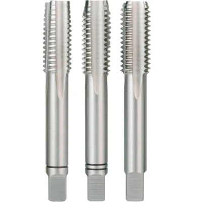 Image of Ruko HSS Hand Tap Set, DIN 352, Ground, Bright Finish, M 4.5 x 0.75 mm Nominal Thread Size, 50.0 Length, 3 Pieces, R230045