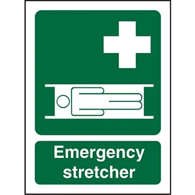 Image of Seco Emergency Stretcher Sign, 200mm x 300mm 1mm Semi Rigid Plastic