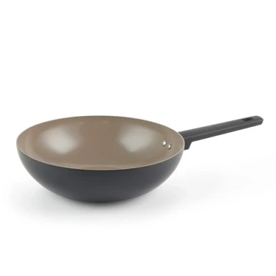 Image of Salter BW12882EU7 Ceramic 28 cm Stir Fry Pan Recycled Aluminium Body, Healthy PFOA/PFAS Free Non Stick Coating, Induction Suitable, Easy Clean, Soft Touch Stay Cool Handle, Curry/Noodle Cooking