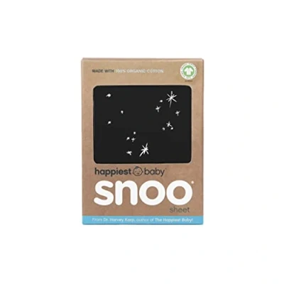 Image of Happiest Baby SNOO Cot Fitted Sheet 100% Organic Cotton Nursery Bedding Fits Sleeper Crib Mattress (Black Galaxy)