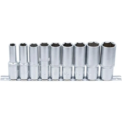Image of BGS 2223 Socket Set, Hexagon, deep 12.5 mm (1/2&quot;) Drive 10 24 9 pcs.