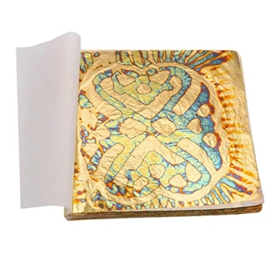Image of Perfeclan 50 Sheets of Colorful Leaves for Crafts Design Gilding, A