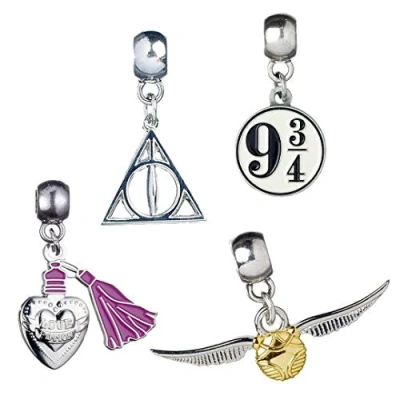 Image of Harry Potter Golden Snitch/Deathly Hallows/Love Potion/Platform 9 3/4 Slider Charm Set HP0070
