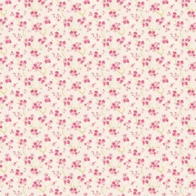 Image of MyTinyWorld Dolls House Miniature Pink Blossom Wallpaper