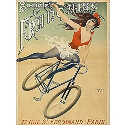 Image of Pal Francaise Marianne Bicycle Cycles Bike Vintage Advert Art Print Canvas Premium Wall Decor Poster Mural
