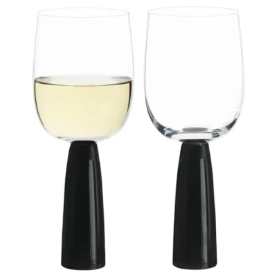 Image of Anton Studios Oslo Set of 2 Wine Glasses Black