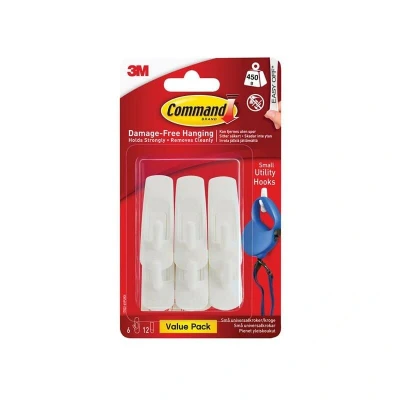 Image of Command Small Utility Hook Value 6 Hooks, 12 Strips