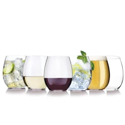 Image of AIOS Unbreakable Tritan BPA Free Stemless Wine/Water Glasses 380ml (Set of 4)