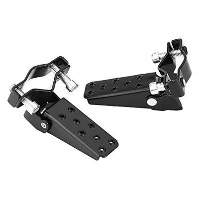 Image of Motorcycle Foot Peg, Black Stylish Metal Motorbike Frame Pegs Rests Pedals
