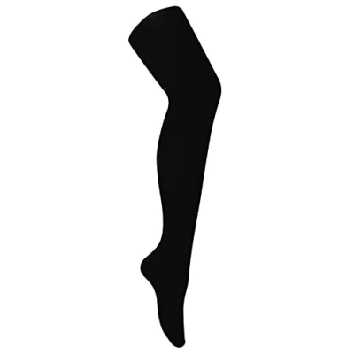 Image of Bamboo Tights for Women in Black Super Soft Plain Opaque Ladies (XL, Black)