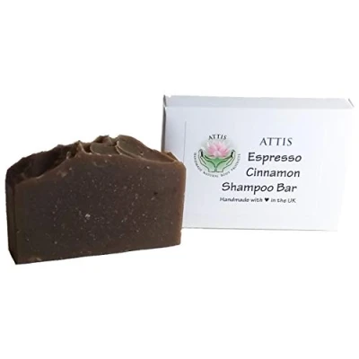 Image of ATTIS Handmade Espresso Cinnamon Shampoo Bar with Coffee powder and Clove Essential Oil
